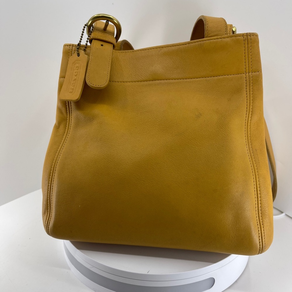Vintage Coach Yellow Leather Waverly Soho Tote Buckle Bucket Bag 4157 w/Hang Tag
